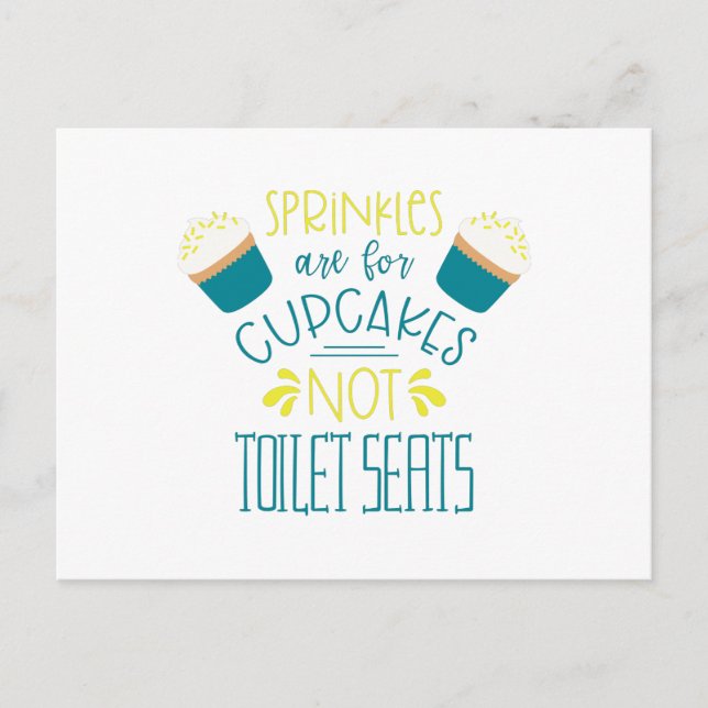 Toilet Seats & Sprinkles Postcard (Front)