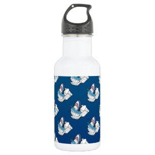 Toilet Shark Funny Blue Cartoon 532 Ml Water Bottle