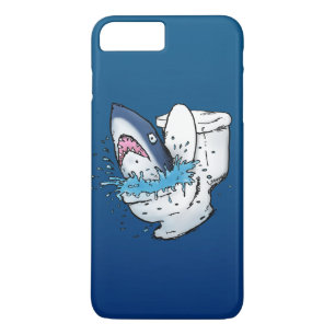 Toilet Shark Funny Blue Cartoon iPhone 8 Plus/7 Plus Case