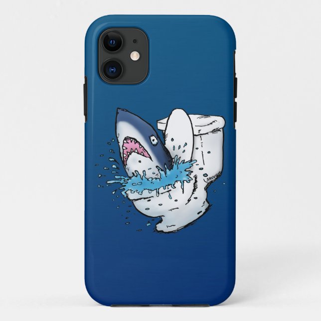Toilet Shark Funny Blue Cartoon Case-Mate iPhone Case (Back)
