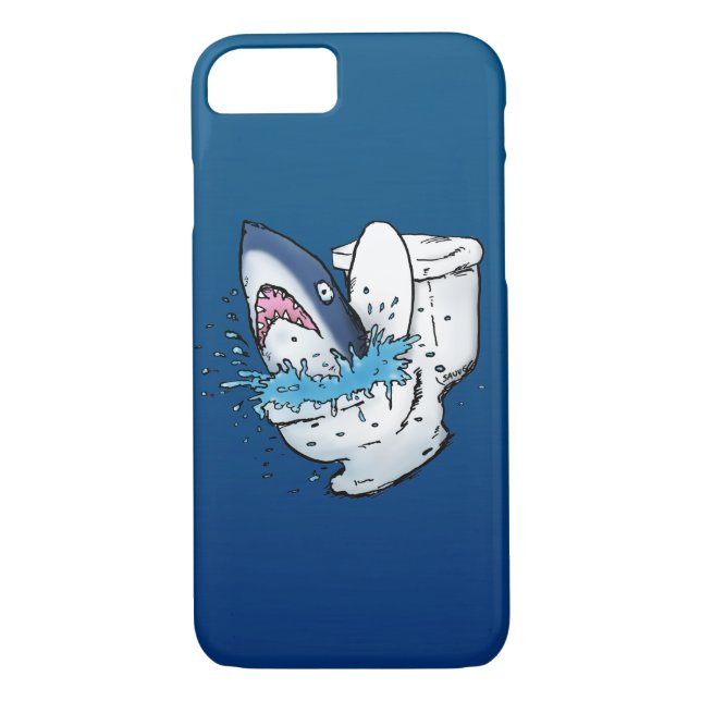Toilet Shark Funny Blue Cartoon iPhone 7 Case (Back)