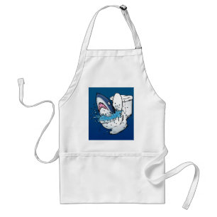 Toilet Shark Funny Blue Cartoon Standard Apron