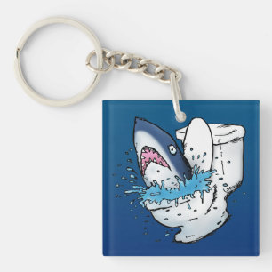 Toilet Shark Keychain