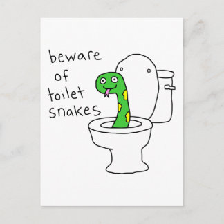 Toilet Snakes Funny Bathroom Humour  Postcard