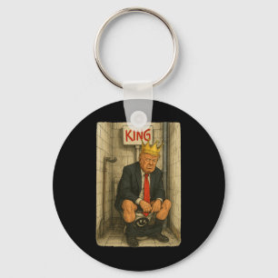 Toilet Throne King – Satirical Trump Artwork Key Ring