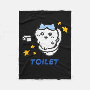 Toilet Time Chikawa Meme Funny Tee Fleece Blanket