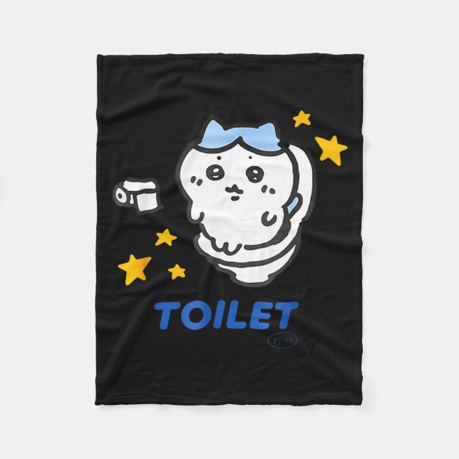 Toilet Time Chikawa Meme Funny Tee  Fleece Blanket (Front)