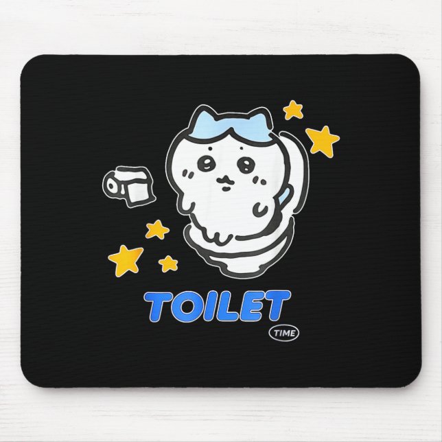 Toilet Time Chikawa Meme Tee  Mouse Mat (Front)