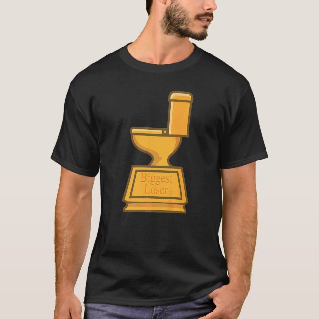 Toilet Trophy Award For Biggest Losers Gag T-Shirt (Front)