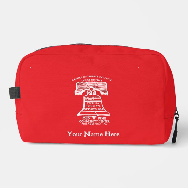 Toiletry Bag - Red (Personalised) (Front)