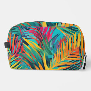 Toiletry Bag Tropical Leaves Colourful Palms