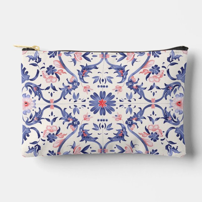 Toiletry Bags: pink&blue.  Accessory Pouch (Front)