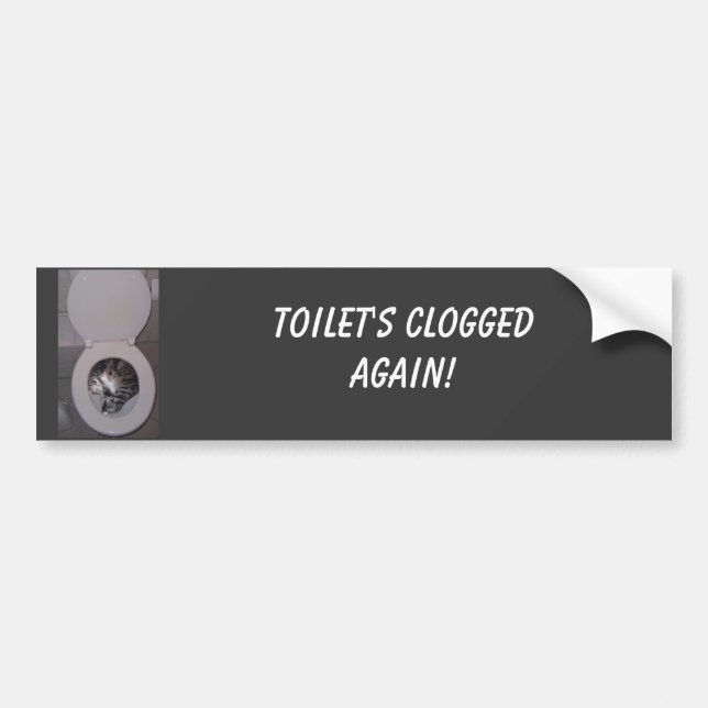 Toilet's Clogged AGAIN! Bumper Sticker (Front)