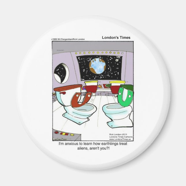 Toilets From Outer Space Funny Tees Mugs Cards Etc Magnet (Front)