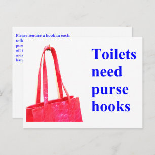 Toilets need purse hooks holiday postcard