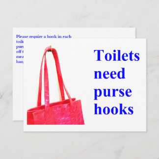 Toilets need purse hooks holiday postcard