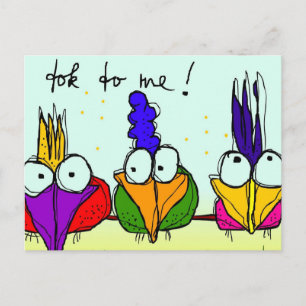 'tok to me !' postcard
