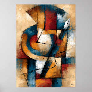 Tokei and Mannenhitsu Abstract Clock and Fountain Poster