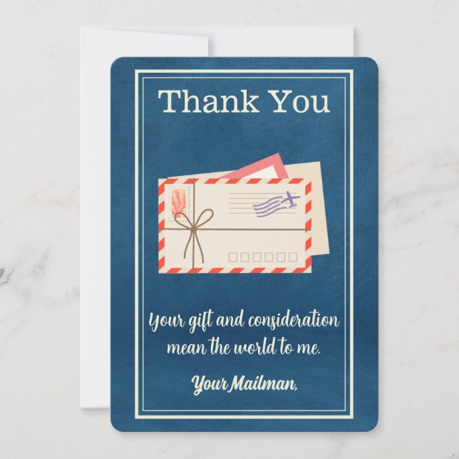token Letter Carrier Mailman Postal Mail Carrier Thank You Card (Front)