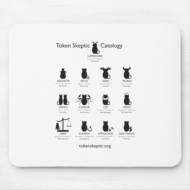 Token Sceptic Catology / Astrology Mouse Mat (Front)