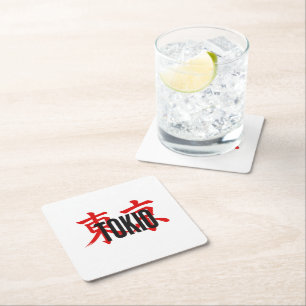 Tokio samurai square paper coaster