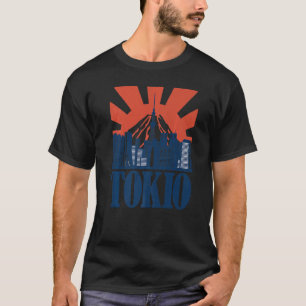 Tokio Skyline Japan Japanese Souvenir Vintage Retr T-Shirt