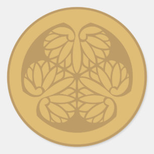 Tokugawa Aoi Japanese Mon Family Crest Sand Classic Round Sticker