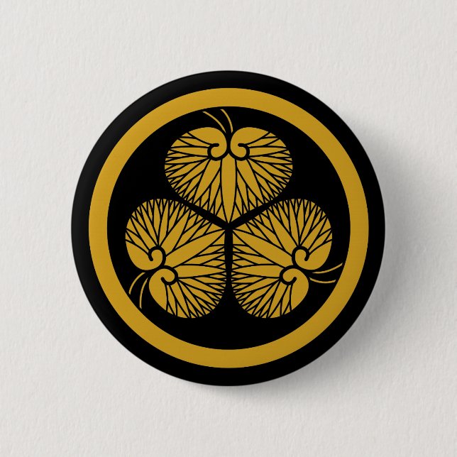Tokugawa hollyhock 1(first,2nd,3rd)33 6 cm round badge (Front)