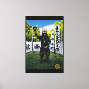 Tokugawa Ieyasu Blue Sky Samurai Armour 40x60 Canvas Print