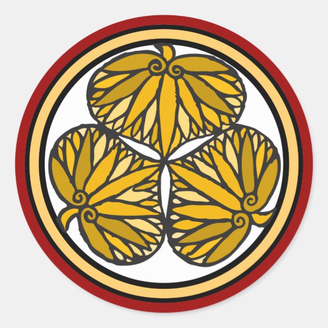 Tokugawa Shogun Family Crest, Kyoto, Edo Classic Round Sticker (Front)
