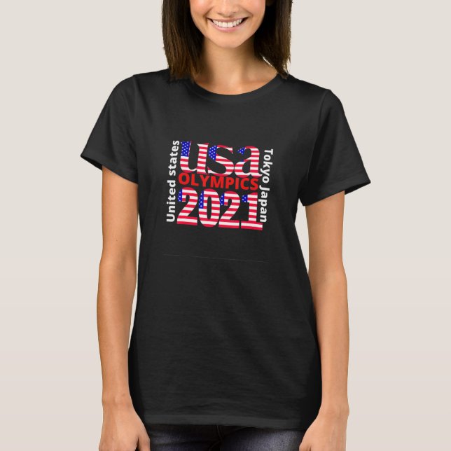 Tokyo-0lympics 2021 Japan Usa Side Summer Games Cl T-Shirt (Front)