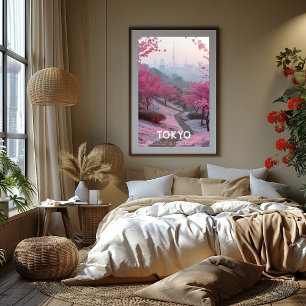 Tokyo: Artistic Photo with Coordinates. Poster