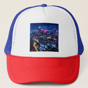Tokyo at night trucker hat