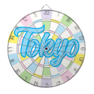 Tokyo Blue Editable Text on White And Pastel Colou Dartboard