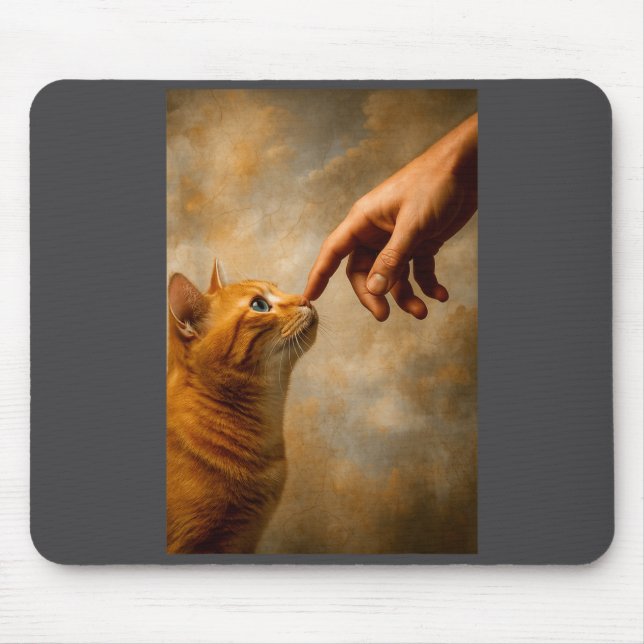 Tokyo Cat In Straw Hat With Tea Cup Skytree City V Mouse Mat (Front)