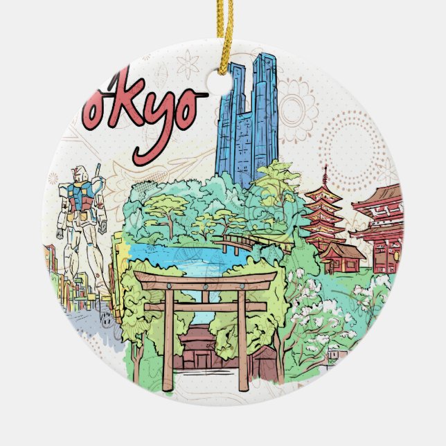 Tokyo Ceramic Tree Decoration (Front)