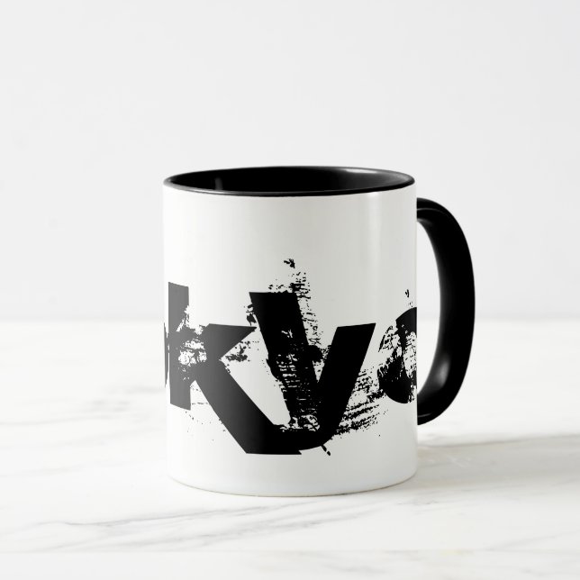 Tokyo - Cool Black And White Style Mug (Front Right)