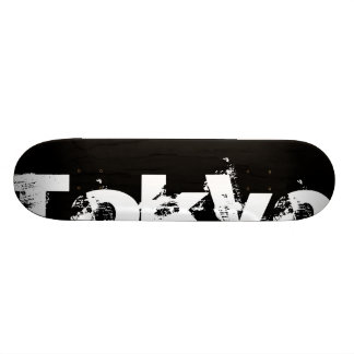 Tokyo - Cool Urban Style In Worn Black And White Skateboard