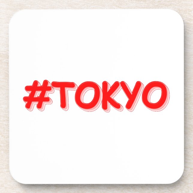 "#Tokyo" Cute Design. Buy Now Coaster (Front)