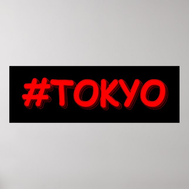 "#Tokyo" Cute Design. Buy Now Poster (Front)
