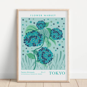 Tokyo Flower Market Hydrangea Poster