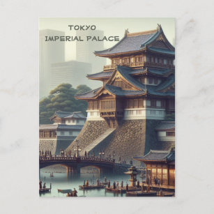 Tokyo Imperial Palace landscape Japan Travel Postcard