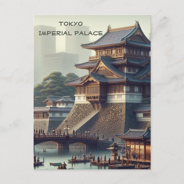 Tokyo Imperial Palace landscape Japan Travel Postcard (Front)