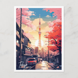 Tokyo Japan Art Travel Place illustration Postcard