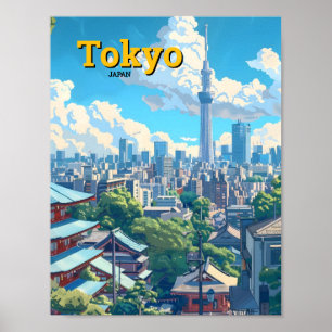 Tokyo Japan Art Vintage Travel  Poster