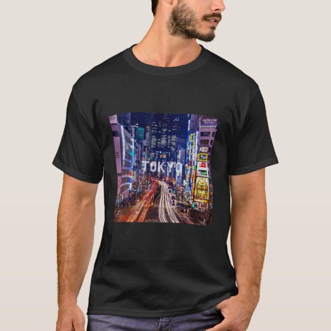 Tokyo Japan At Night And Lights T-Shirt (Front)