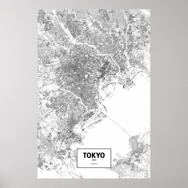 Tokyo, Japan (black on white) Poster (Front)