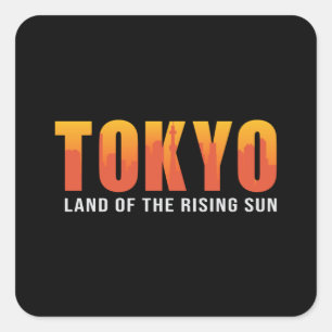 Tokyo Japan City Cityscape Skyline Funny Gift Square Sticker