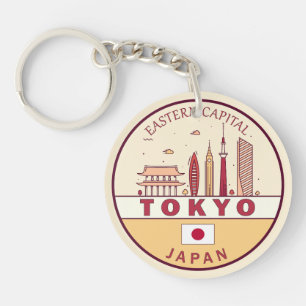 Tokyo Japan City Skyline Emblem Key Ring