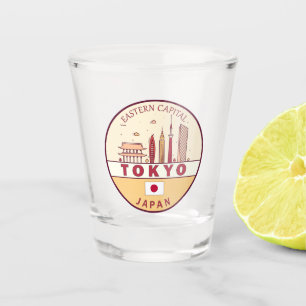 Tokyo Japan City Skyline Emblem Shot Glass